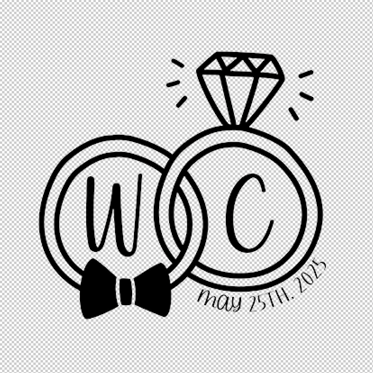 Set mit 35 personalisierten Ring-Tattoos mit Initialen & Datum – Hochzeit, Verlobung, Andenken